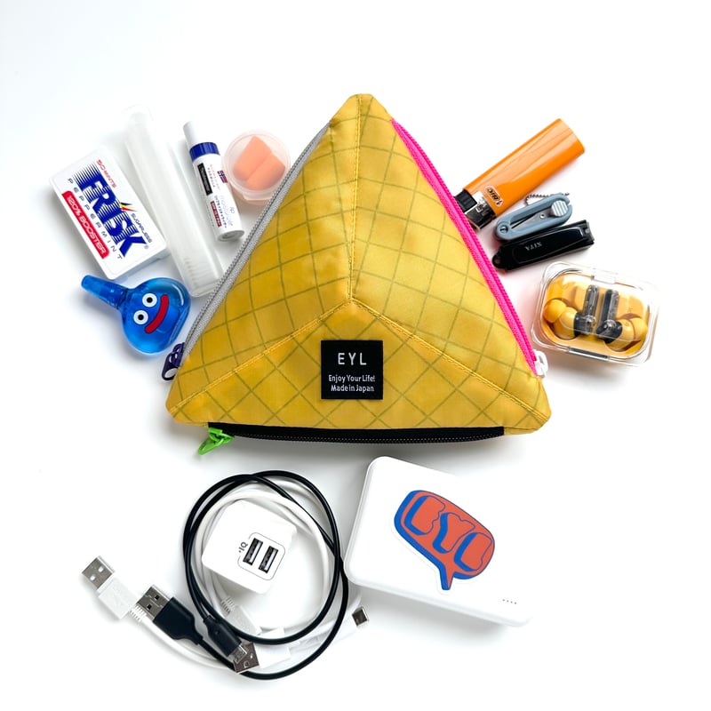 EYL Triple Pocket Pouch【S トリプルポケット ポーチ 黄 EYL Triple Pocket Pouch【S トリプルポケット ポーチ 黄