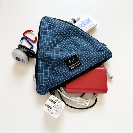 EYL Triple Pocket Pouch【M】Dyneema 210 denier X-grid Blue