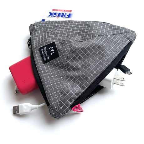 EYL Triple Pocket Pouch【M】Dyneema 210 denier X-grid Gray