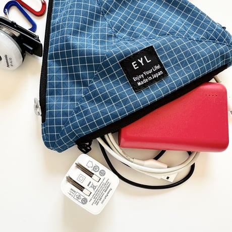 EYL Triple Pocket Pouch【M】Dyneema 210 denier X-grid Blue