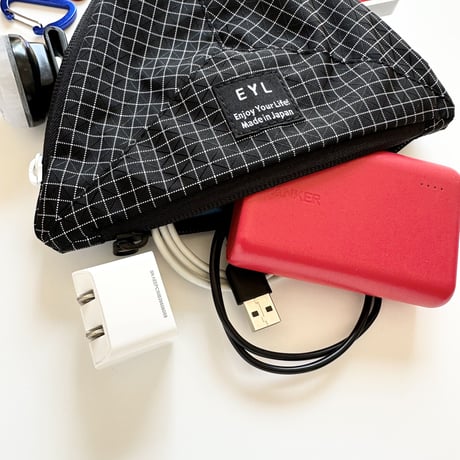 EYL Triple Pocket Pouch【M】Dyneema 210 denier X-grid Black