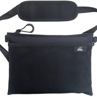 サコッシュ 撥水 防水 超軽量 メンズ レディース 登山 トラベル ハイキング 旅行 黒 PEAKHUNT(ピークハント (約 横25cm×約 縦19cm)