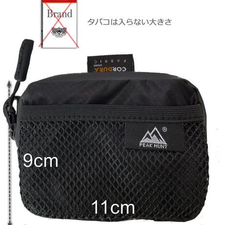 ミニポーチ 軽量 超軽量（UL） 撥水 防水 メンズ レディース ハイキング トレッキング ブラック 黒 旅行 トラベル PEAKHUNT(ピークハン
