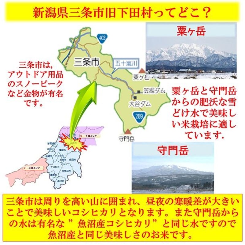 令和3年 新潟県三条市しただ産 減農薬特別栽培米コシヒカリ玄米30kg