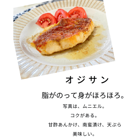 【地魚・骨取り】オジサン｜2切から４切110g｜塩焼き・ムニエル向け