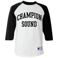 "CHAMPION SOUND" RAGLAN BASEBALL TEE BLACK