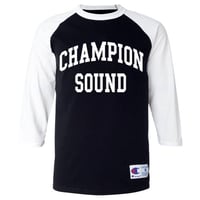 "CHAMPION SOUND" RAGLAN BASEBALL TEE WHITE