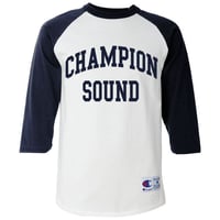 "CHAMPION SOUND" RAGLAN BASEBALL TEE NAVY