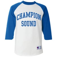 "CHAMPION SOUND" RAGLAN BASEBALL TEE ROYAL BLUE