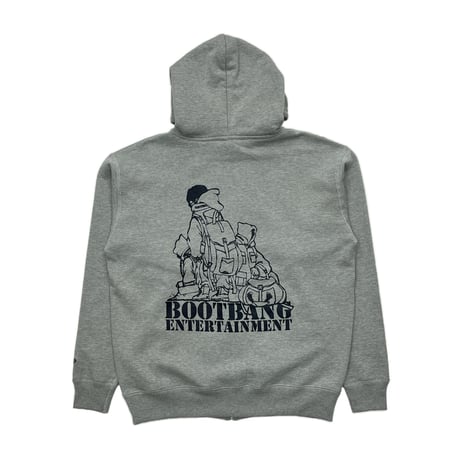 BOOT BANG ENTERTAINMENT POT93 HW ZIP HOODIE with GYM BAG GREY