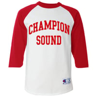 "CHAMPION SOUND" RAGLAN BASEBALL TEE RED