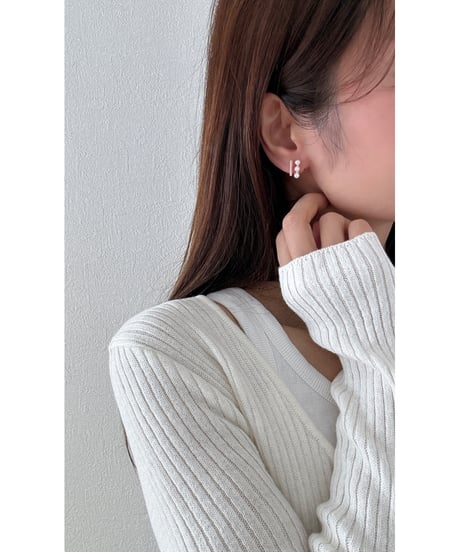 Fil. / Pearl&stick earrings(即納)