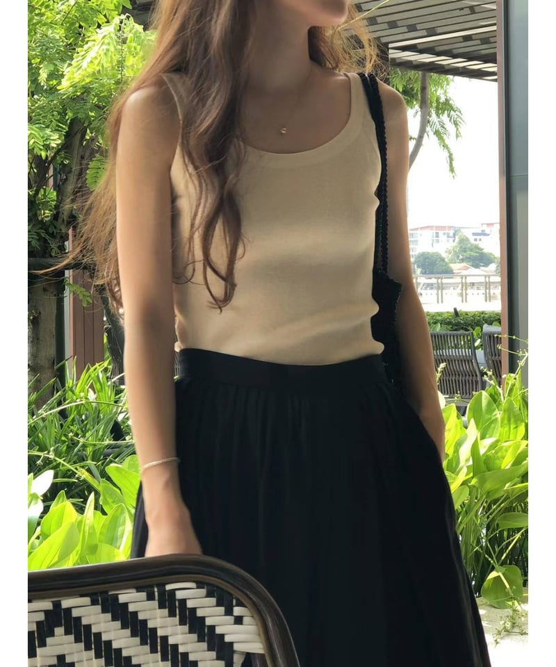 ounce / Organic linen sleeveless(即納)2color | Fil