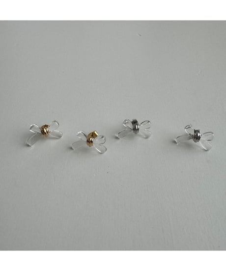 Fil. / Clear ribbon earrings(即納)2color