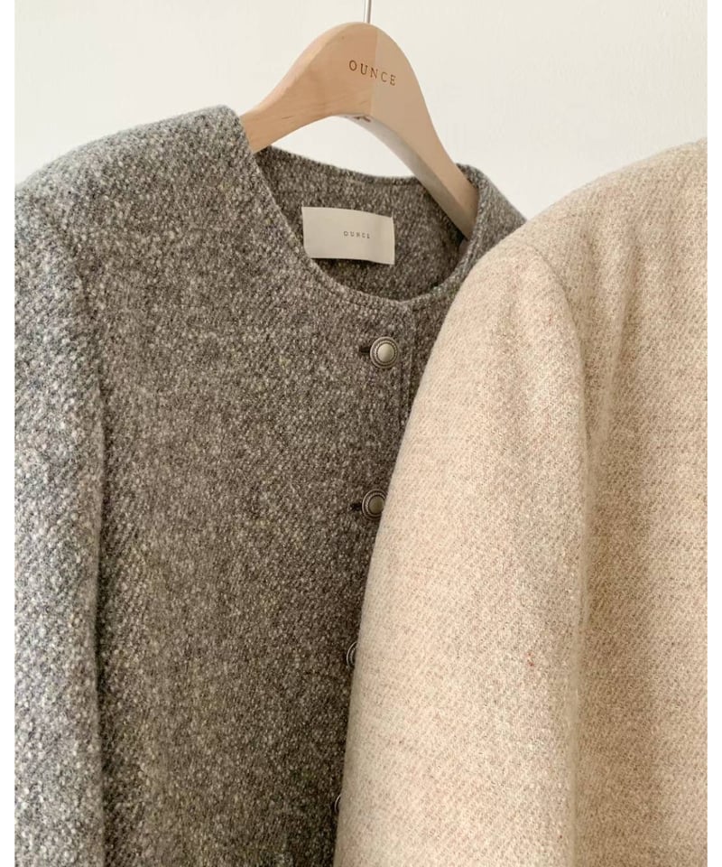 ounce / Round tweed quilting jacket(予約)2color |