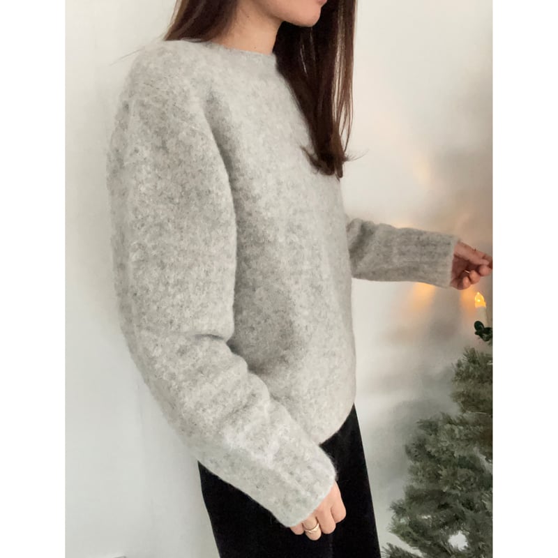品質満点！ ニット/セーター gray knit v-holegar alpaca OUNCE ニット