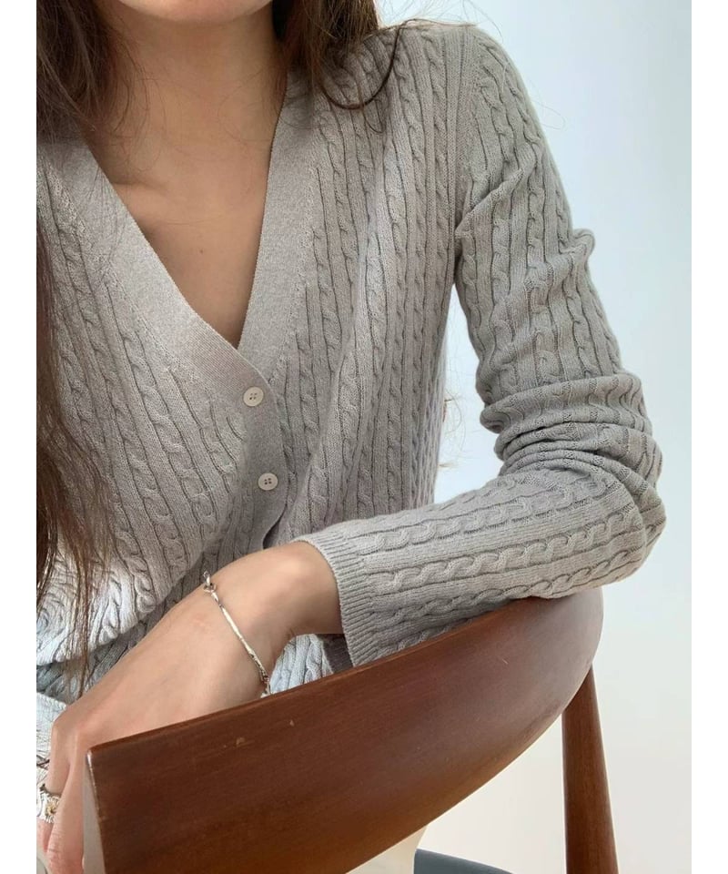 ounce / Cotton cable cardigan(即納)2color | Fil
