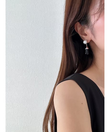 Fil. / Pearl&drop earrings(即納)2color