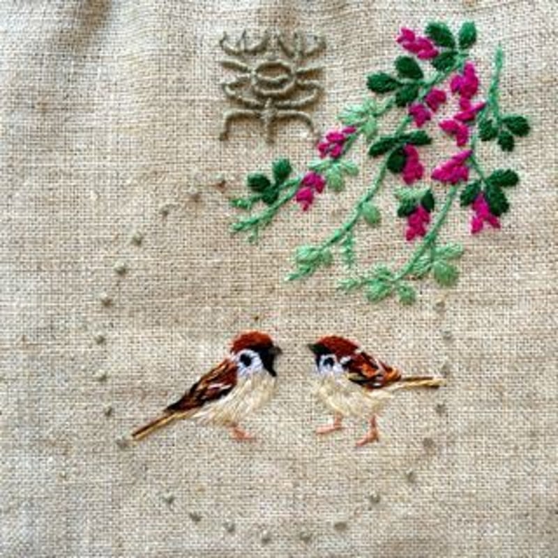 ☆雀の学校 刺繍の袋帯 m3598 かくし 未使用