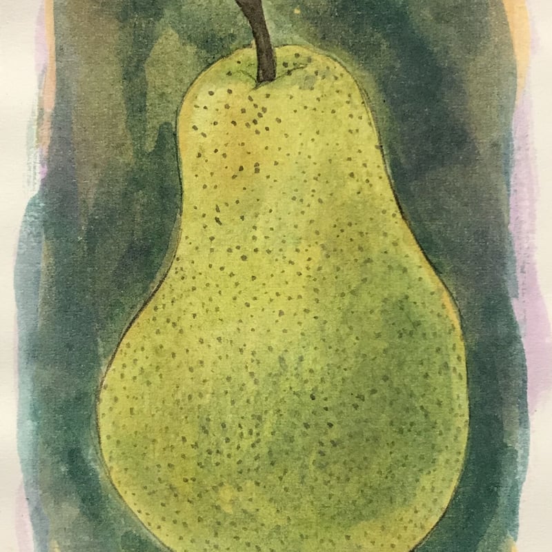 ラフランス」画用紙にテンペラ画 | ようこそ！ アトリエ・ルネッサンス