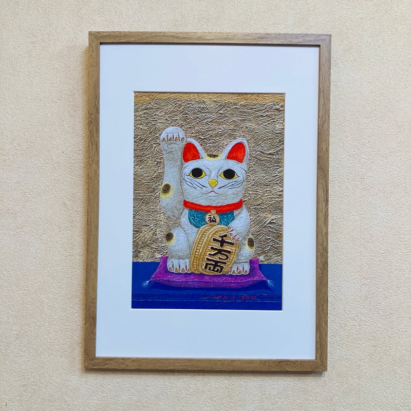 招き猫」オリジナル・ジクレーアート | ようこそ！ アトリエ