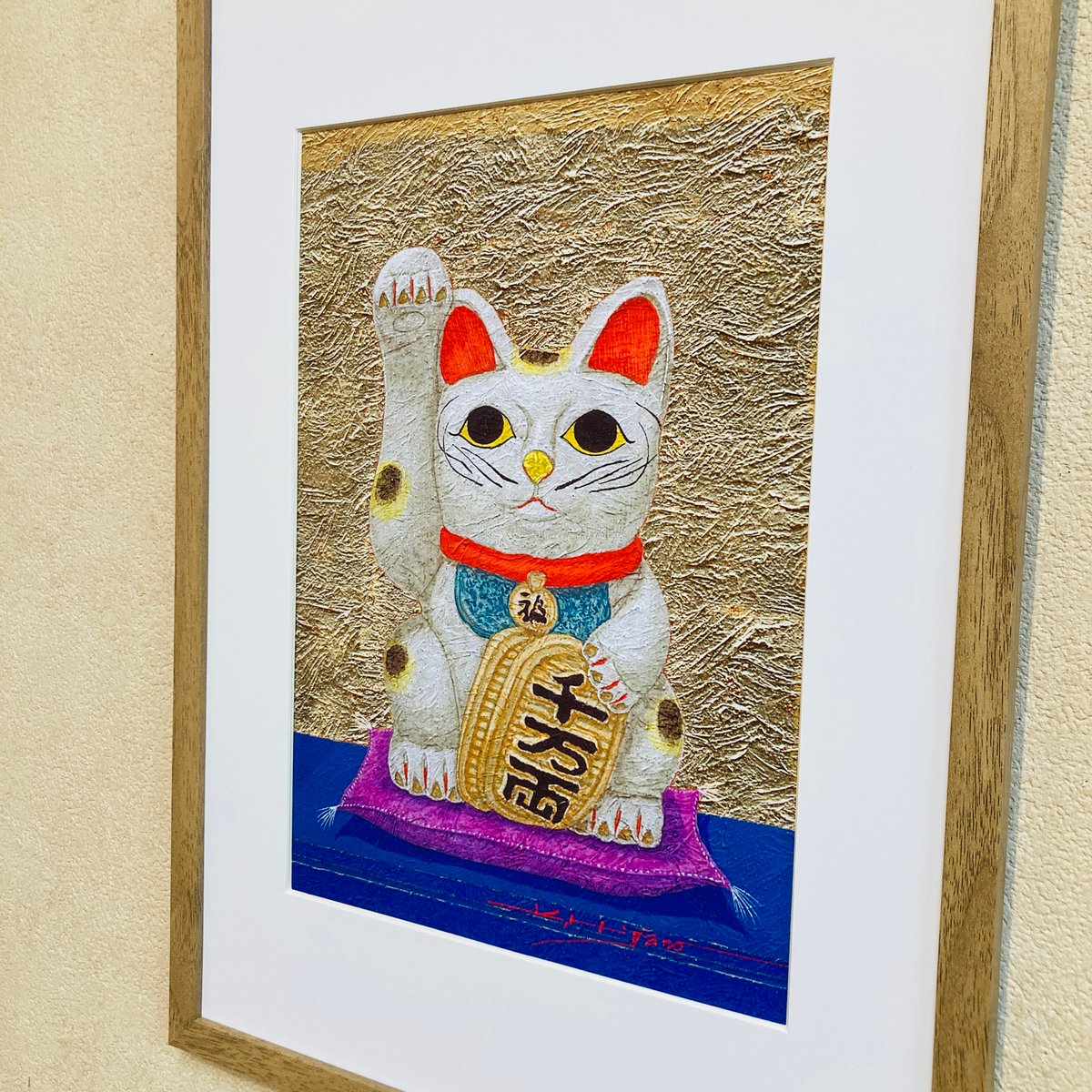 招き猫」オリジナル・ジクレーアート | ようこそ！ アトリエ