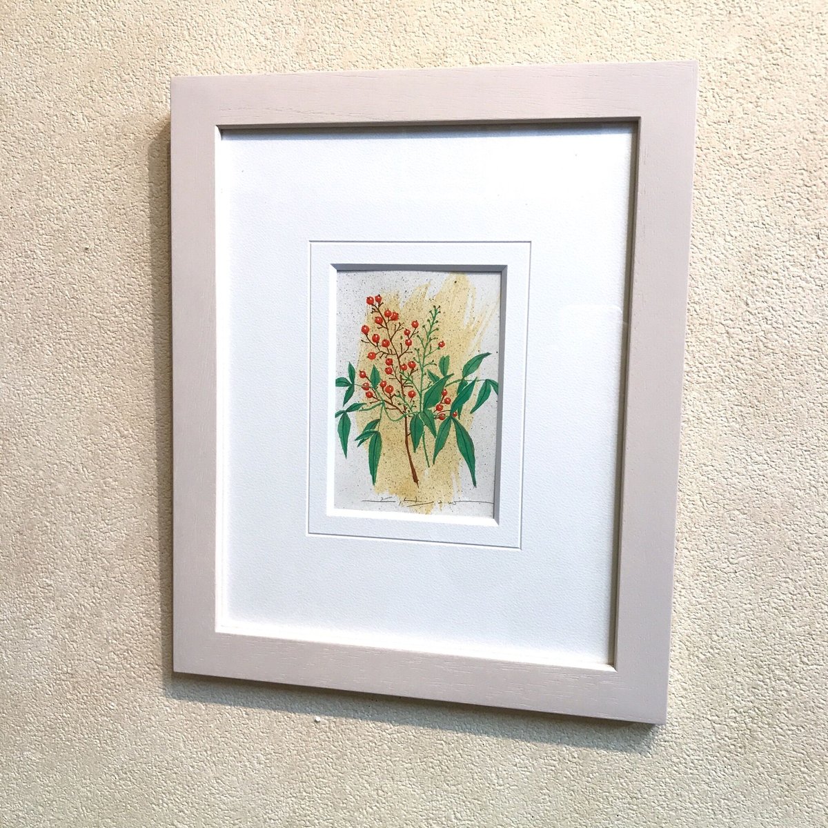 南天」画用紙にテンペラ画 | ようこそ！ アトリエ・ルネッサンス