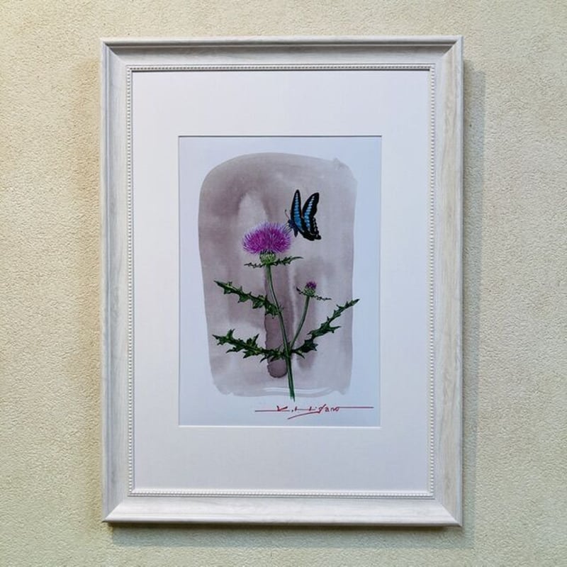 アザミと蝶」オリジナル・ジクレーアート | ようこそ！ アトリエ