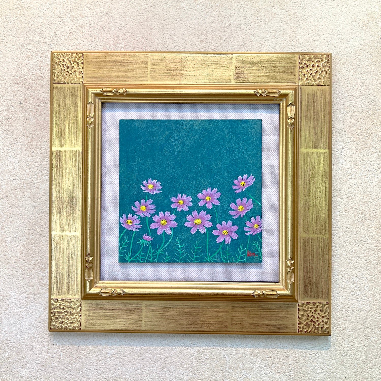 「さざえ」板絵テンペラ画 original