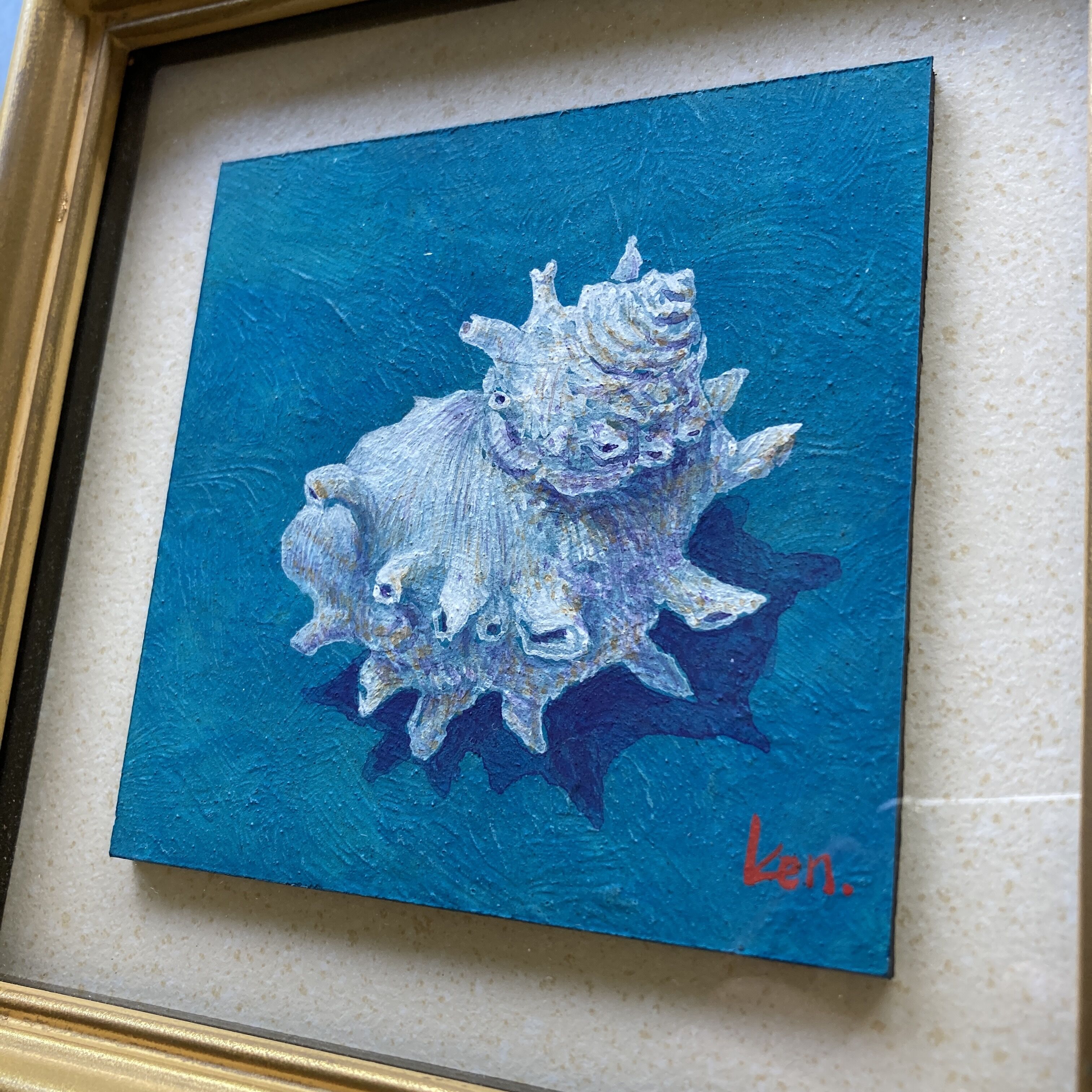 「さざえ」板絵テンペラ画 original