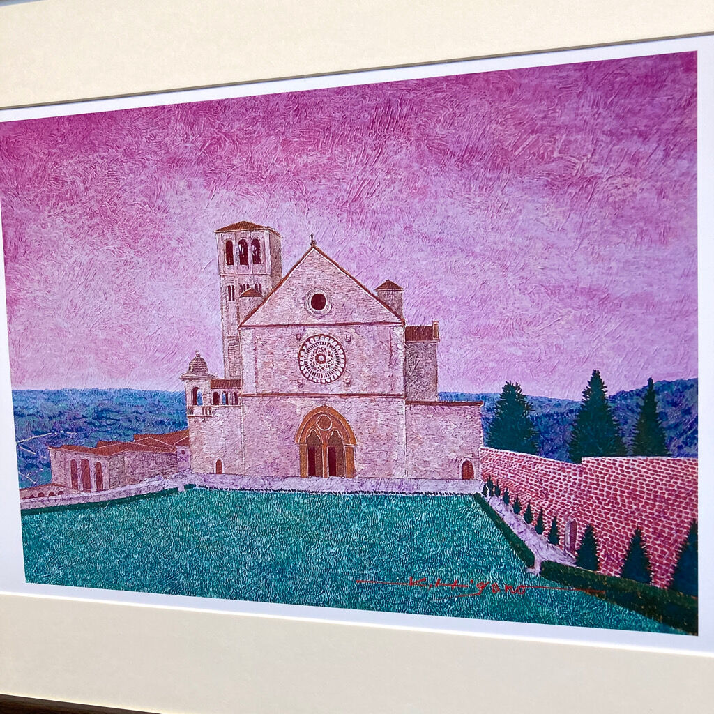 アッシジの黄昏ー聖フランチェスコ教会」オリジナル・ジクレーアート