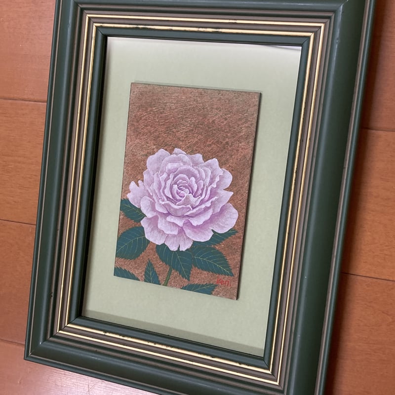 Pink Rose」板絵テンペラ画 | ようこそ！ アトリエ・ルネッサンス