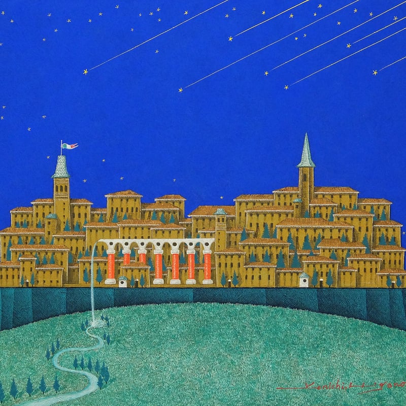 海の旅へ」板絵テンペラ画