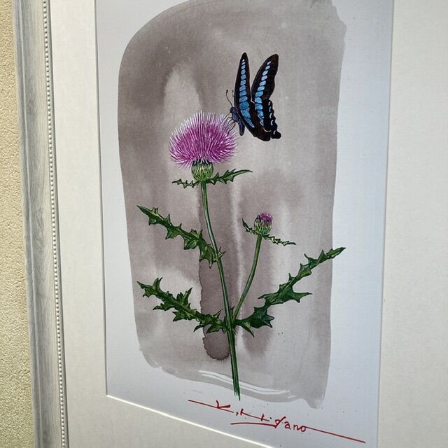 アザミと蝶」オリジナル・ジクレーアート | ようこそ！ アトリエ