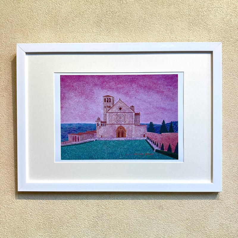 アッシジの黄昏ー聖フランチェスコ教会」オリジナル・ジクレーアート