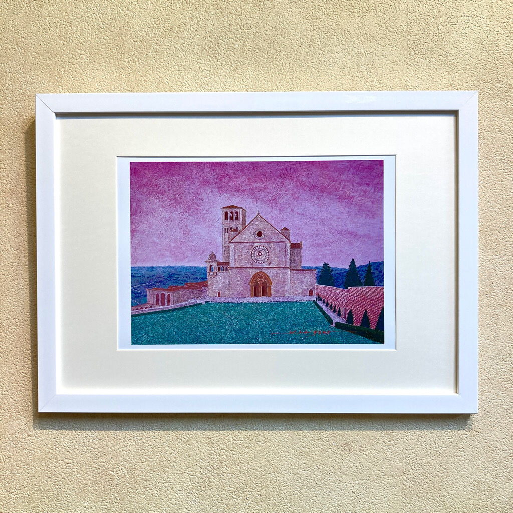 アッシジの黄昏ー聖フランチェスコ教会」オリジナル・ジクレーアート