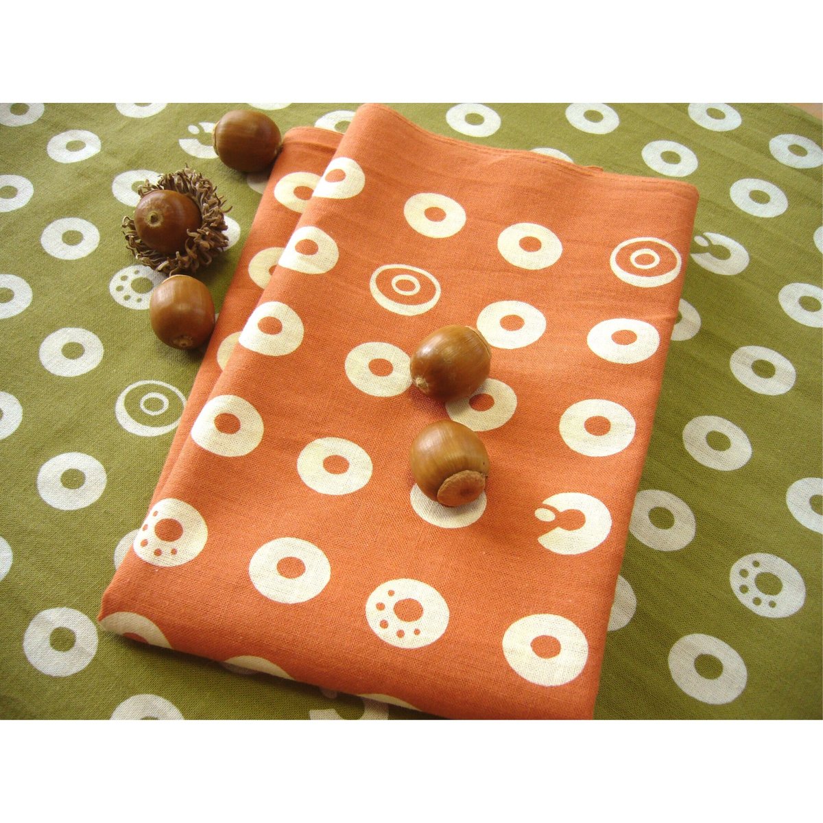 手ぬぐい 注染 どーなつ〈柿色〉 | 手ぬぐい ひなたや