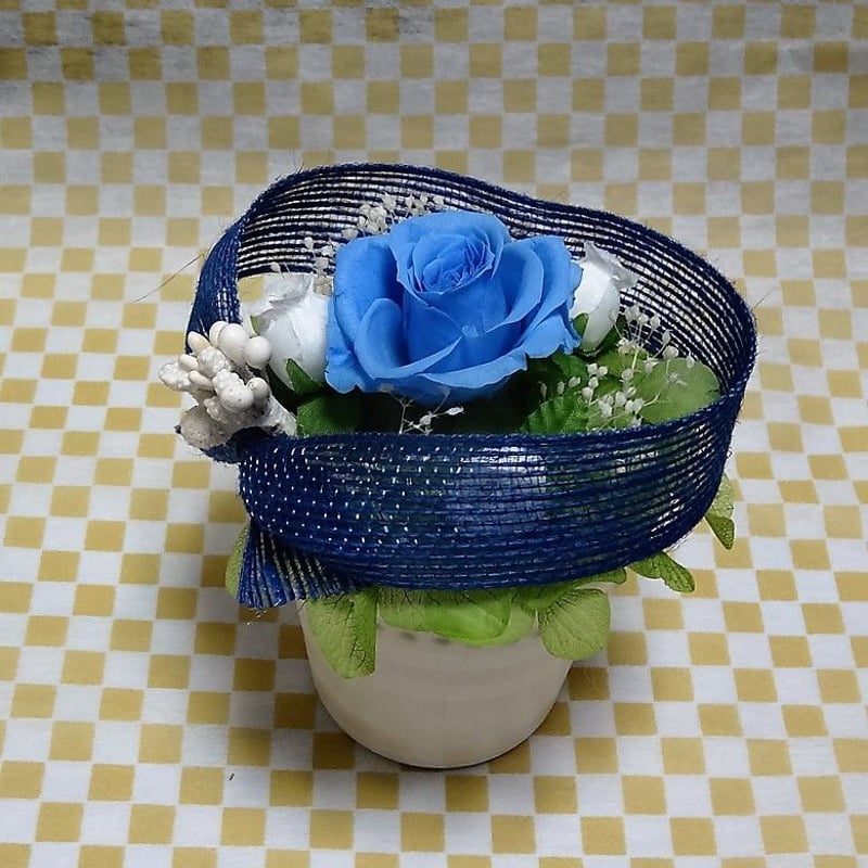 青薔薇 ブリザードフラワー 小物 直径約18cm 青薔薇 ブリザードフラワー 小物 直径約18cm