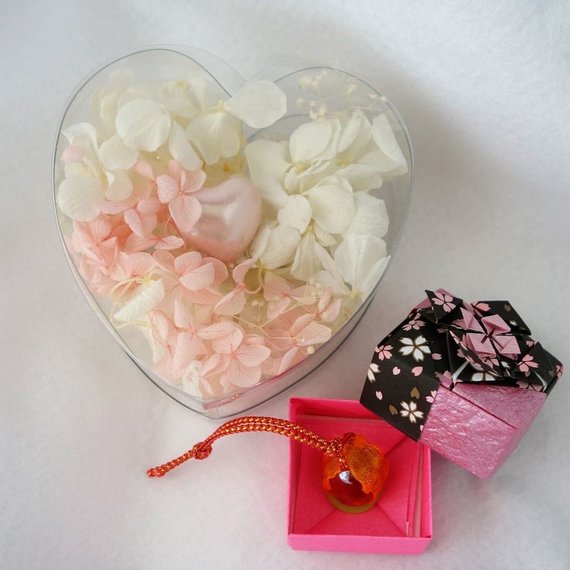 プリザーブドフラワー・ハートケース入り | motoflower
