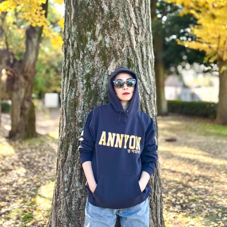 ANNYON 밥 먹었어?（アンニョン パンモゴッソ?）パーカー ネイビー