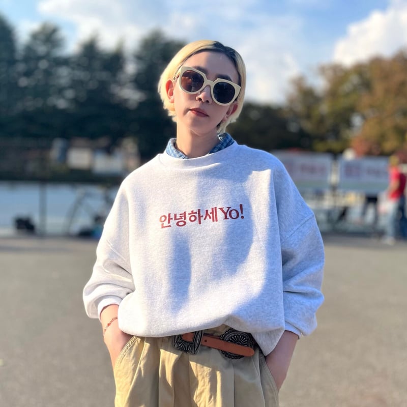 안녕하세YO! (アニョハセヨ）ビッグシルエットスウェット（裏起毛