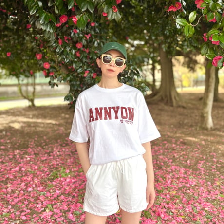 ANNYON 밥 먹었어?（アンニョン パンモゴッソ?）ビッグシルエットTシャツホワイト