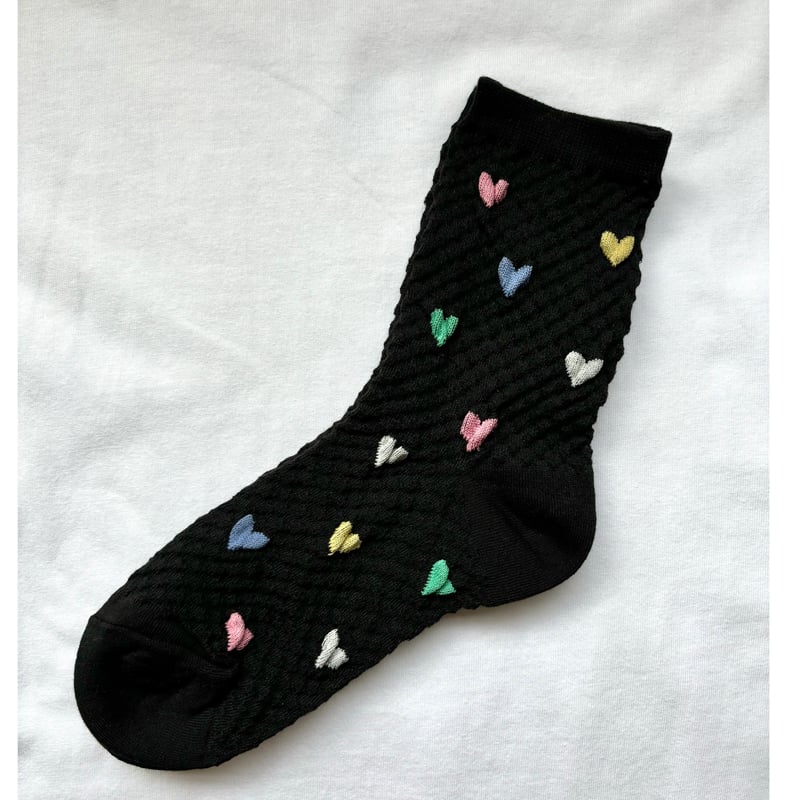 【新品】靴下 韓国 かわいい ハート オシャレ  刺繍22-25 Y2K 新品】靴下 韓国 かわいい ハート オシャレ 刺繍22-25 Y2K
