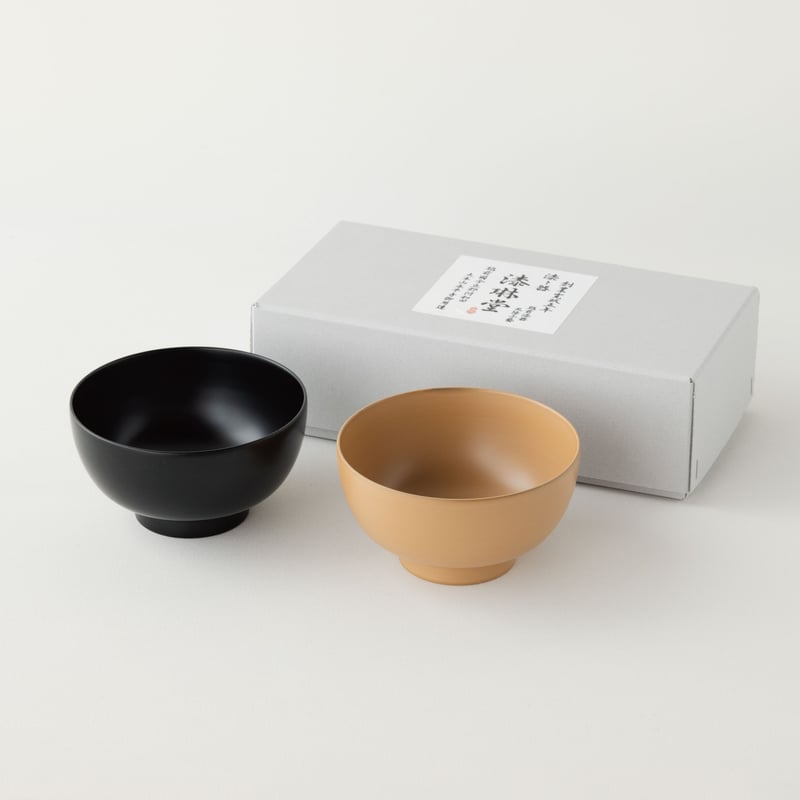 汁椀ペアセット 黒と麻（一乗椀・朝倉椀4寸） | 漆琳堂 オンラインストア