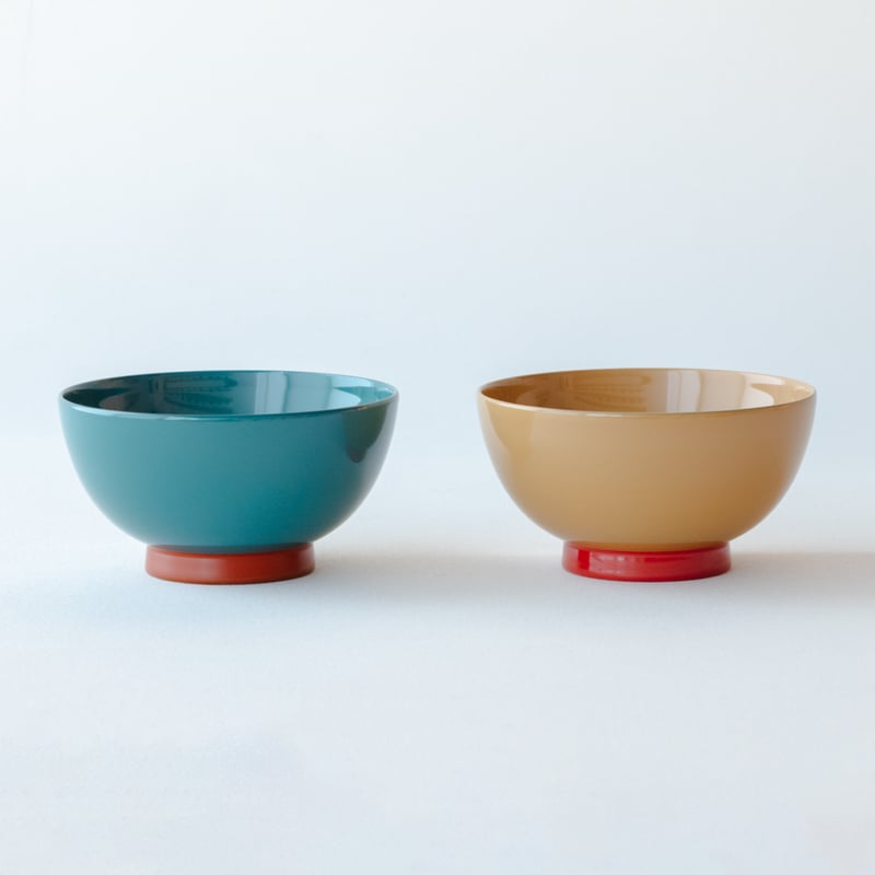飯椀2色セット】 モスグリーンとベージュ | 漆琳堂 オンラインストア