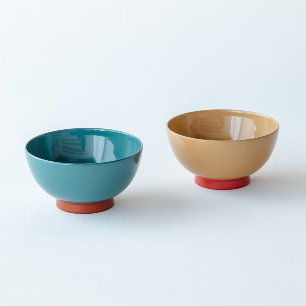 飯椀2色セット】 モスグリーンとベージュ | 漆琳堂 オンラインストア