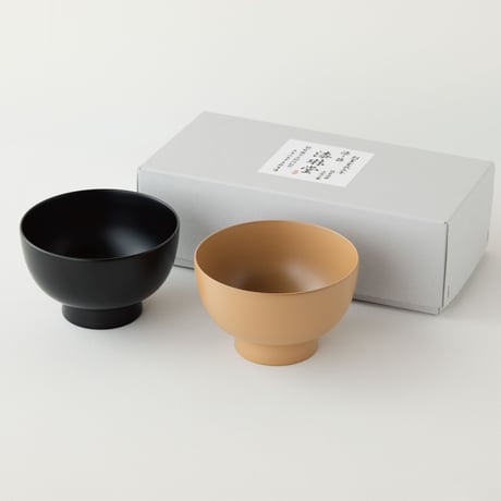 【夫婦セット】 黒と麻（小丼サイズ4.5寸）