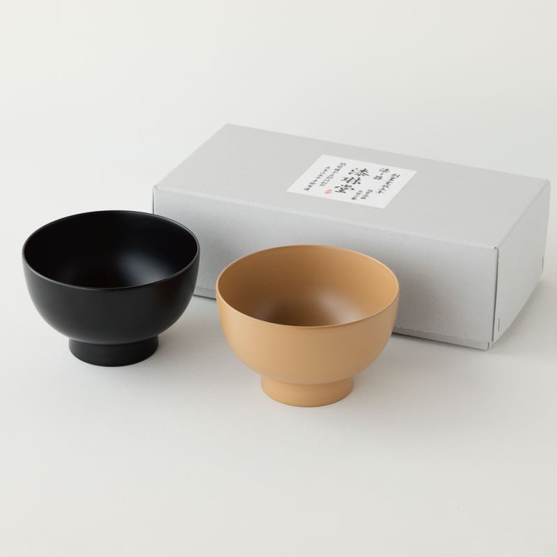 夫婦セット】 黒と麻（小丼サイズ4.5寸） | 漆琳堂 オンラインストア