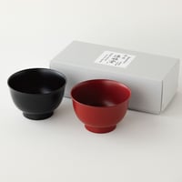 【夫婦セット】 黒と朱（小丼サイズ4.5寸）