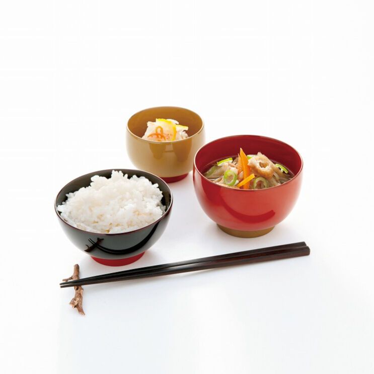飯椀 溜×オレンジ | 漆琳堂 オンラインストア